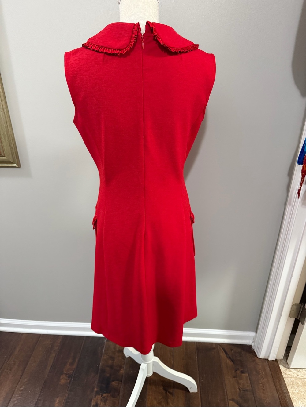 Nanette Lepore Red Sleeveless Ruffle-Trim Dress - Picture 3 of 9